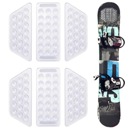 2Sets of 6pcs Stomp Pad, Clear Anti-Skidding Snowboard Stomp Pads Skis Board Grip Pad Mat for Snowboarding Snow Board Accessories