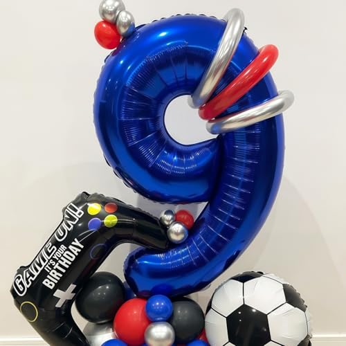 40 Inch Navy Blue Number 6 Balloon - Foil Mylar for Birthday Parties