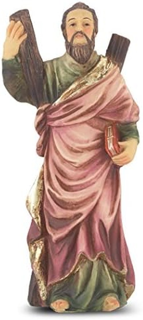 FERGRELM St. Andrew Statue - 4" Religious Figurine with Prayer Card for Spiritual Blessings