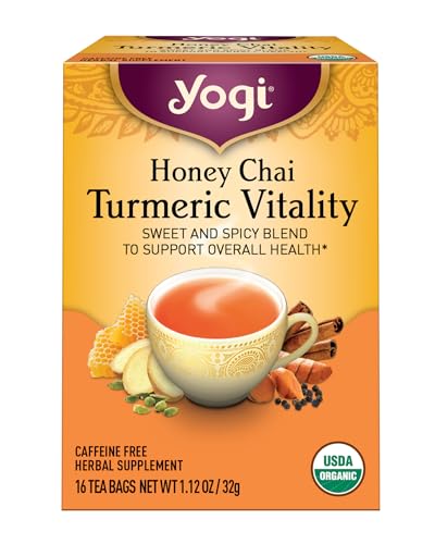 Yogi Honey Chai Turmeric Vitality Tea - 16 Count, Organic & Caffeine-Free