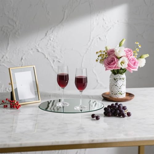 CEUQIESO 8 Pack 8 inch Acrylic Mirror Tiles Self-Adhesive Wall Decor for Living Room & Bedroom