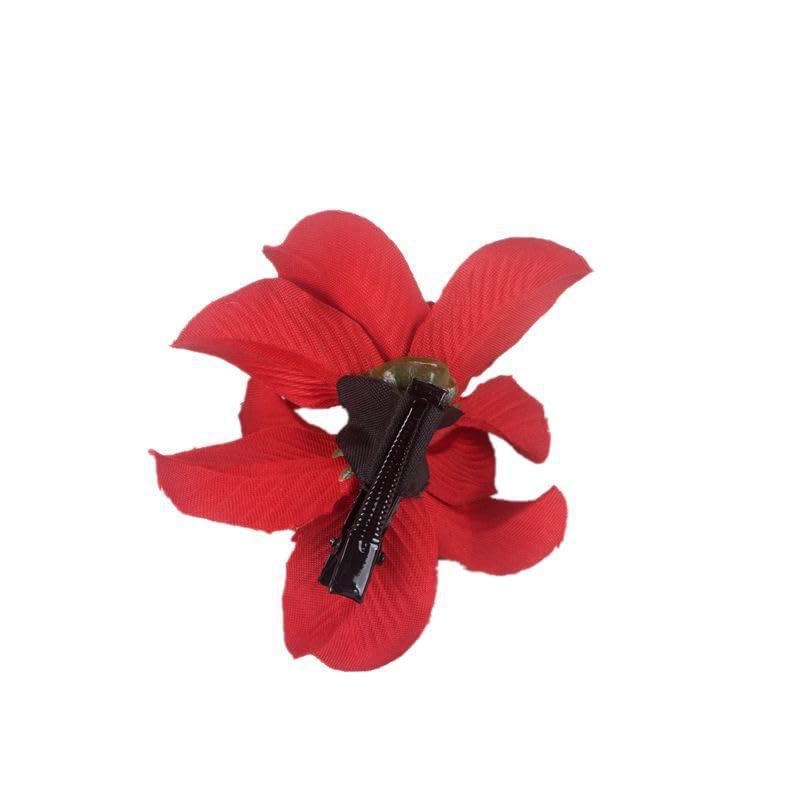 5Pcs Hawaiian Lily Flower Hair Clip Set Bohemian Floral Barrettes