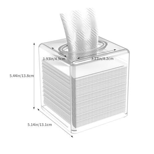 Clear Acrylic Tissue Box Holder 5.1" for Bathroom & Kitchen