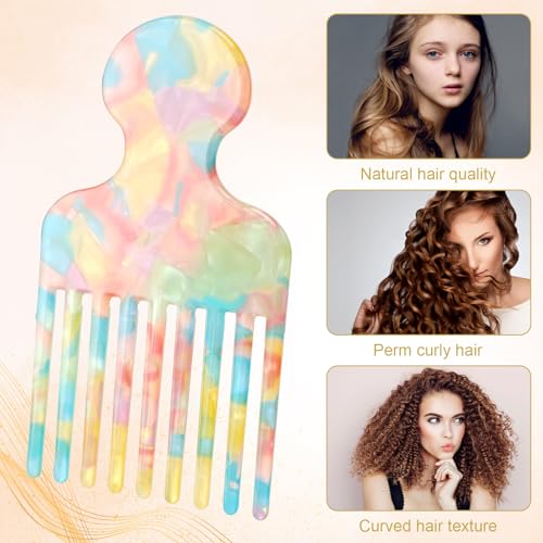 Clofiak Hair Pick Comb, 4.7 Inch Wide Tooth Anti-Static Detangling Comb