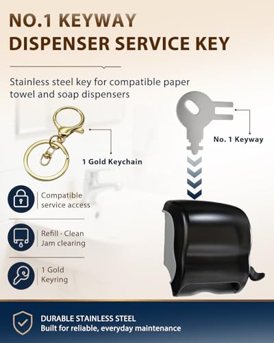 TCVG 4-Pack Commercial Stainless Steel Tork & Key Dispenser Keys - Model 70WM1, 83TR, 87T, Gold Clip