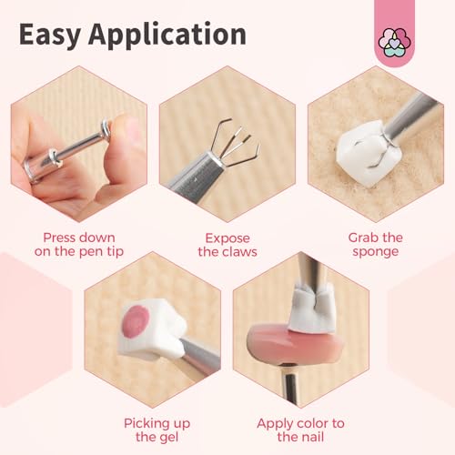 SAVILAND Nail Sponges for Ombre with Grabbing Pen and Storage Box