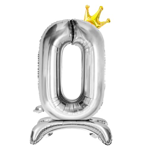 Yocharm 32 Inch Standing Number Foil Balloon with Base for Birthday Party