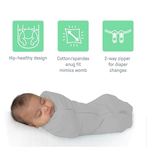SwaddleMe Compression Baby Swaddle Pod, Little Bees, 0-2 Months, 2-Pack