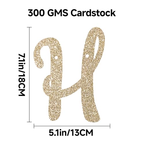 Pre-Strung Gold Glitter Happy Anniversary Banner | Wedding Decor