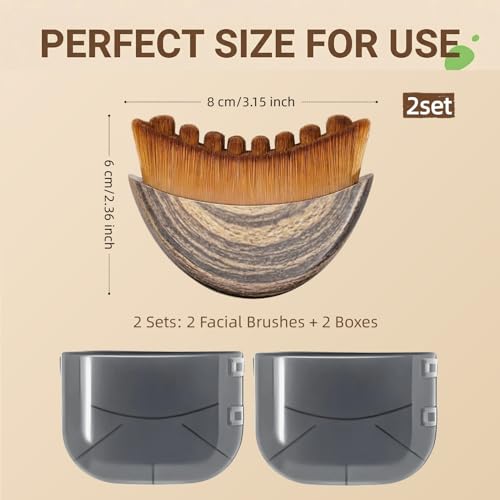 Lymphatic Contour Face Brush Soft Dry Brushing Beauty Tool 2 Pcs