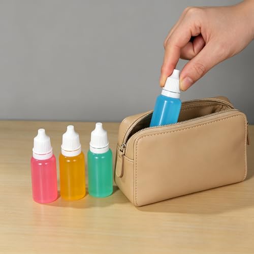Plastic Dropper Bottles 15ml Squeezable Travel Containers with Funnel 6 Pcs