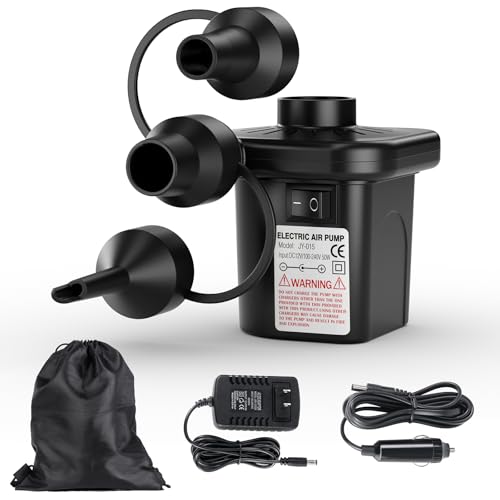 Motorenbau Portable Electric Air Pump with 3 Nozzles - Black-1
