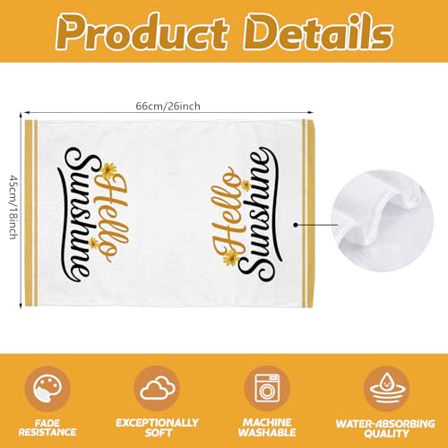 Premium Spring Summer Kitchen Towels Set of 2 - 18x26 Inch, Absorbent & Fade-Resistant, Hello Sunshine Design