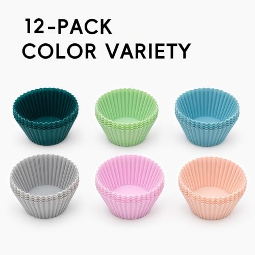 Caketime JSC-300 Reusable Silicone Muffin Liners, 12 Pack - Regular