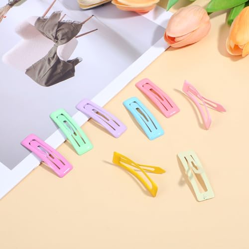 Metal Snap Hair Clips 20-Pack Small Rectangle Hair Barrettes for Women