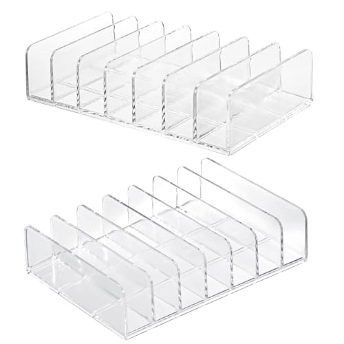Hipiwe 2-Pack Clear CD Holder - 7 Slot Desktop Organizer for 14 CDs