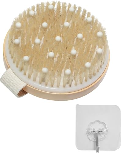 Xuduvay Dry Brushing Body Brush Set, Boar Bristle Exfoliator & Massager, 2 Count