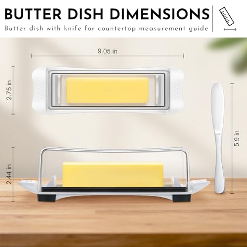 IKOCO White Butter Disher with Lid - Airtight Freshness Keeper