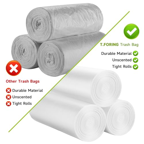 Inwaysin 2.6 Gallon Mini Clear Trash Bags - 105 Count Small Garbage Liners