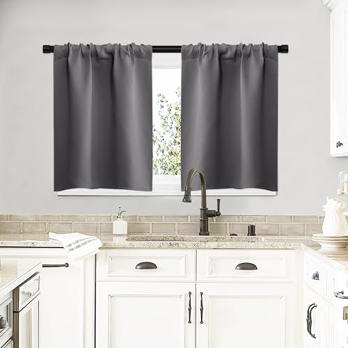 NICETOWN Grey Blackout Curtains 29"W x 20"L - Set of 2 Panels