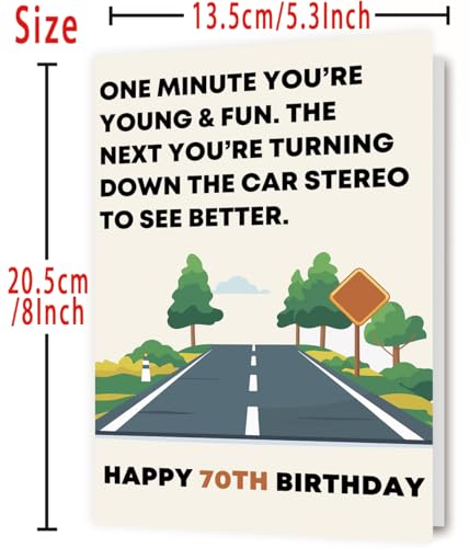 70th Birthday Card for Women and Men - OJ 948 Luxury Linen Greeting Card