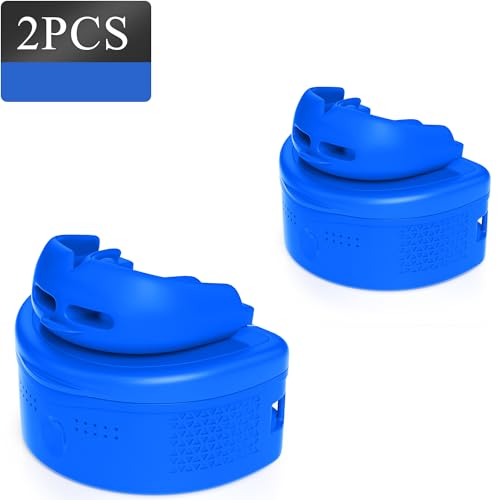 2Pcs Sport Mouth Guard Youth Adult, Mouthguard for Braces, Wrestling Mouthguards for Braces, No Boil Mouth Guard, Helmet Strap, Soft, Football Hockey Boxing,Taekwondo, Jujitsu Rugby