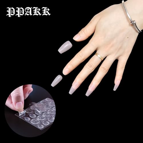 PPAKK 240pcs Nail Adhesive Tabs - Transparent Double-Sided Press-On Nail Glue Stickers