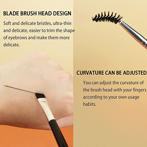 Ksvsonrvi Double-Ended Eyebrow Brush and Spoolie, 2-Pack Black