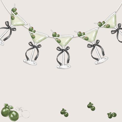A Tini Bit Older Martini Birthday Banner - Green and Black Party Decor