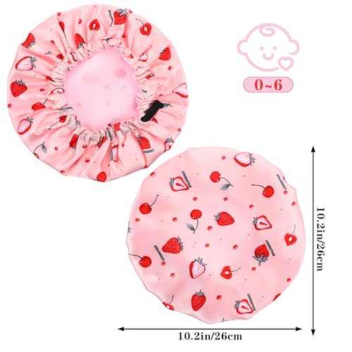 Sibba Baby Satin Sleep Cap Strawberry Soft Silk Hair Bonnet