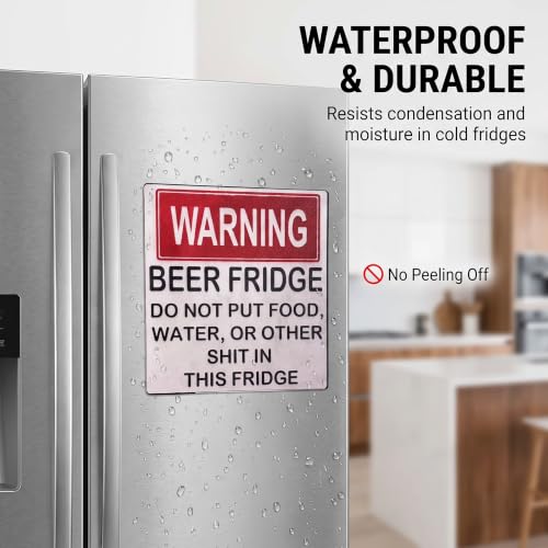 Funny Beer Fridge Magnet Warning Sign - Kitchen Decor & Beer Accessories