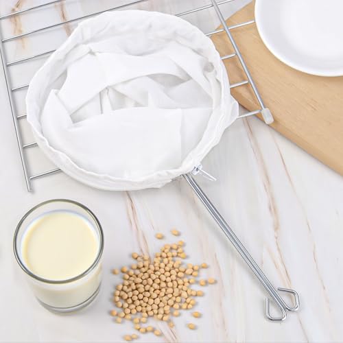 Ultra-Fine Mesh Strainer Bag with Stainless Steel Handle - Reusable