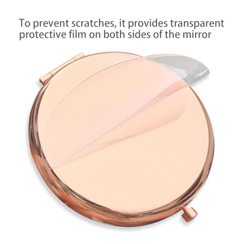 Small Travel Pocket Mirror, 2.6" Round Double-Sided 1X/3X Magnifying