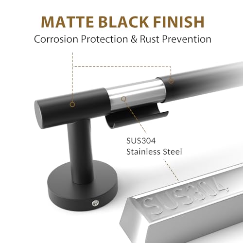 Luxbaro 26 Inch Matte Black Towel Bar - Rust-Resistant Steel