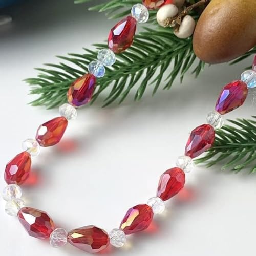 Transparent Teardrop Crystal Glass Beads 10x15mm for Jewelry Making - 50pcs