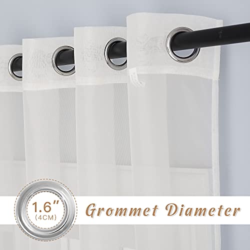 NICETOWN 120-Inch Beige Sheer Curtains - Grommet Window Panels, 2 Pack