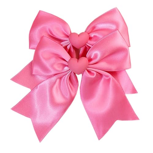 Valentine's Day Heart Hair Bow Clips for Girls and Toddlers 4-Pack