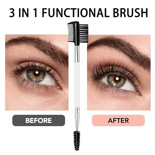 3-in-1 Eyebrow and Eyelash Grooming Brush Tool 2PCS White