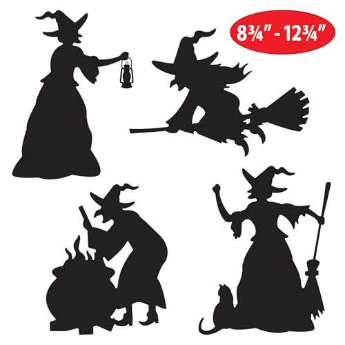 Beistle Witch Silhouette Cutouts - 8 Piece Halloween Party Decorations