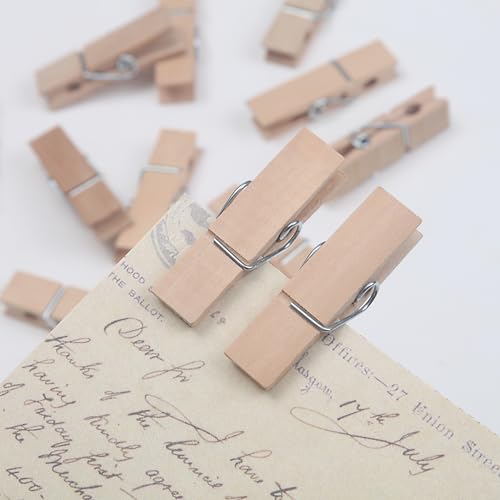 24-Piece Large Wooden Clothespins - 2.85-Inch Heavy Duty Clips for Crafts