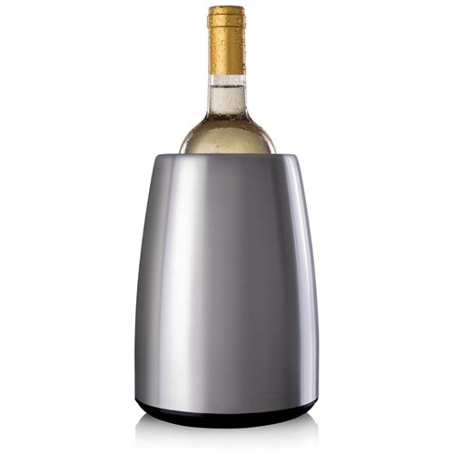 Vacu Vin Elegant Wine Cooler – Stainless Steel – Active Wine Bottle Chiller with Removable Cooling Sleeve – Keeps Wine Cold for Hours – Stylish Insulated Cooler for Tabletop & Gifting