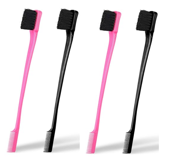 Soft 'N Style Double Sided Edge Control Hair Brush Comb 4 Pack