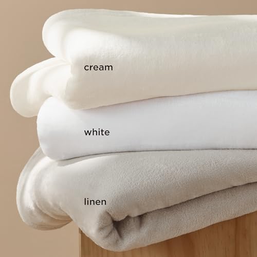 Bedsure GentleSoft Cream Throw Blanket - 50x60 Inches Cozy Fleece