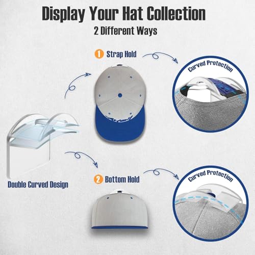 Hat Hangers for Wall - 10 Pack Adjustable Cap Holders