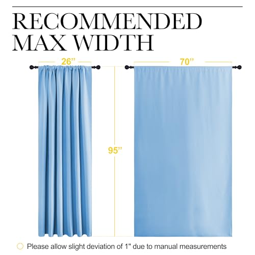 NICETOWN Blackout Curtains 2-Panel Set, 70"W x 95"L, Blue Rod Pocket Drapes