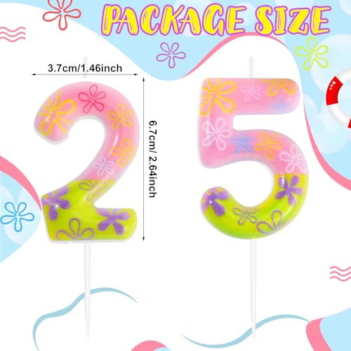 Number 25 Birthday Candle, Underwater Ocean Themed Cake Topper