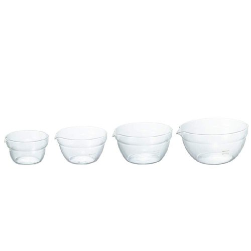 HARIO KB-2518 Single-Mouth Bowl, Heat Resistant Glass, Set of 4, Multi Balls, Clear, Made in Japan