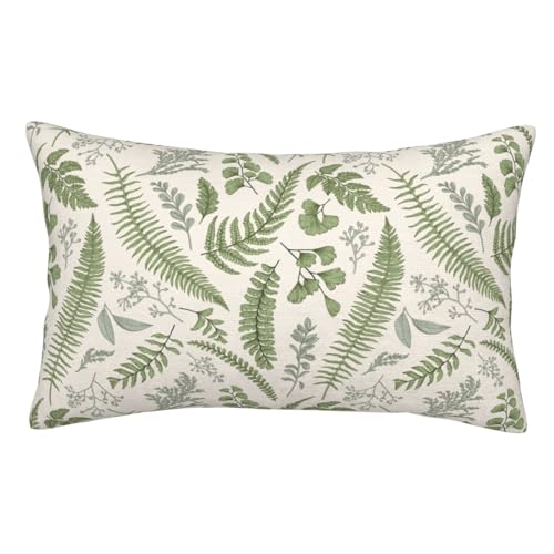 Wansin Modern Leaves Throw Pillow Cover, 14x20 Inch Decorative Case