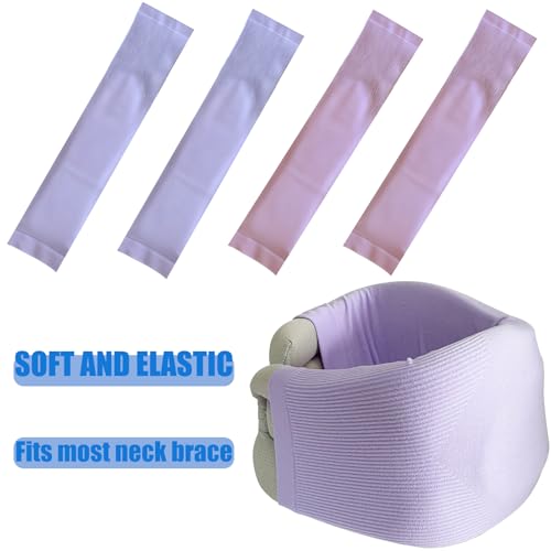 Cervical Collar Dust Cover Sleeve - 4PCS Soft & Breathable (Pink+Purple)
