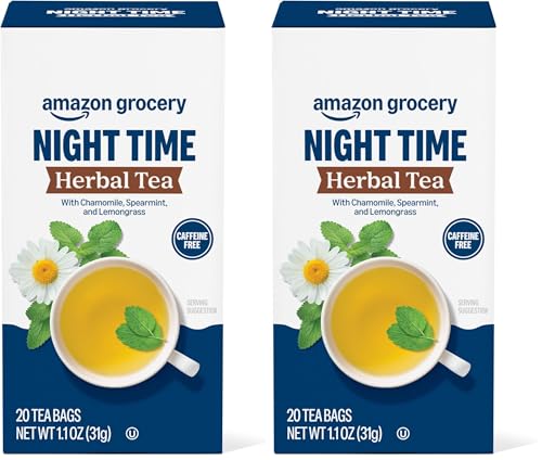 Night Time Herbal Tea Pack of 2 - Caffeine-Free, 20 Bags, 1.1 Oz Each | Amazon Grocery